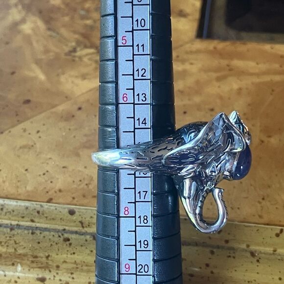 Natural Tanzanite Sterling Silver Cocktail Ring Size 7 - Picture 8 of 9